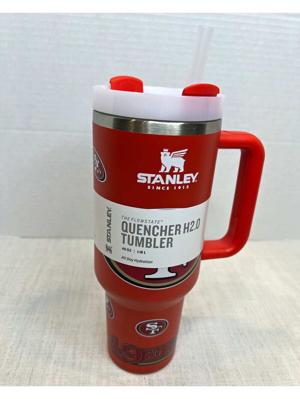 Stanley Quencher FlowState 40oz Red San Francisco 49ers Insulated Handle Straw